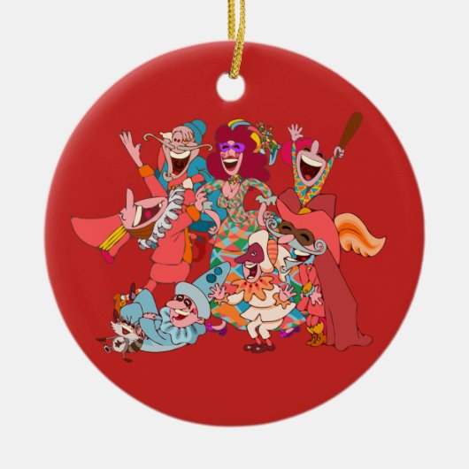 Commedia dell'Arte, ein sonderbares lustiges Keramik Ornament (Vorne)