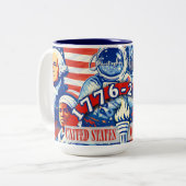 Commemorative 1776-2026 USA Personalized Zweifarbige Tasse (Vorderseite Links)