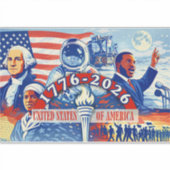 Commemorative 1776-2026 USA Semiquincentennial  Aufkleber (Vorderseite)