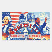Commemorative 1776-2026 USA Semiquincentennial Rechteckiger Aufkleber (Vorderseite)