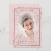 Commemorative Celebration of Life Pink Faux Marble (Vorne/Hinten)