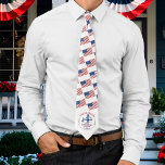 Commemorative USA 250th Anniversary  Neck Tie Krawatte<br><div class="desc">Celebrate 250 years of American independence with this striking commemorative neck tie honoring the historic milestone of 1776–2026. The top part of the tie is a pattern of USA flags. At the bottom is a beautifully crafted illustration inspired by the iconic Golden Gate Bridge, symbolizing American ingenuity, strength, and connection...</div>