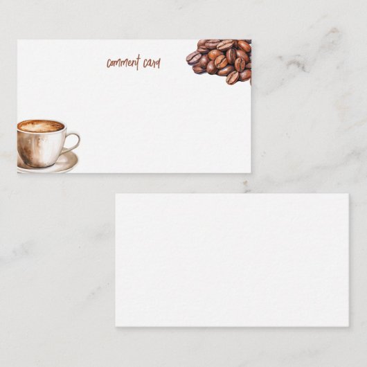 Comment Card Kaffee und Gespräch Hinweiskarte (Vorne/Hinten)