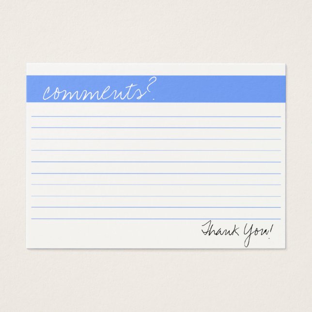 Comment-Karte (Vorderseite)