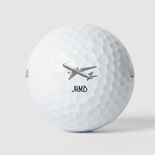 Commercial Airplane Pilot Monogram Art Golfball (Vorderseite)