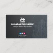 Commercial Building Contractors | Dark Minimalist Visitenkarte (Vorderseite)