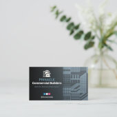 Commercial Building Contractors | Dark Minimalist Visitenkarte (Stehend Vorderseite)