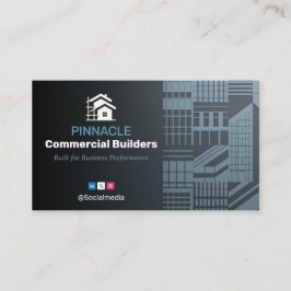 Commercial Building Contractors | Dark Minimalist Visitenkarte