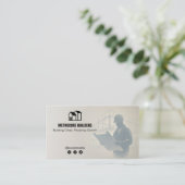 Commercial Building Contractors | Gray Sketch Visitenkarte (Stehend Vorderseite)