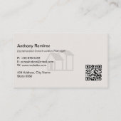 Commercial Building Contractors | Gray Sketch Visitenkarte (Rückseite)