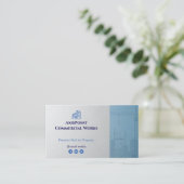 Commercial Building Contractors | Grey Minimalist Visitenkarte (Stehend Vorderseite)