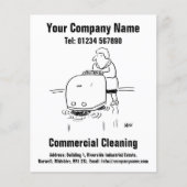 Commercial Cleaning Cartoon Design Flyer (Vorne)