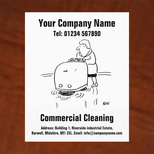 Commercial Cleaning Cartoon Design Flyer