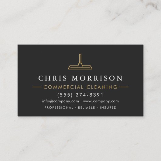 Commercial Cleaning QR Code Visitenkarte (Vorderseite)