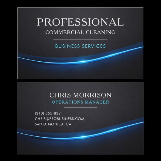 Commercial Cleaning Services Professional Visitenkarte