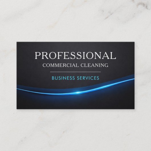 Commercial Cleaning Services QR Code Professional Visitenkarte (Vorderseite)