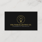 Commercial Electrician Professional Black Visitenkarte (Vorderseite)