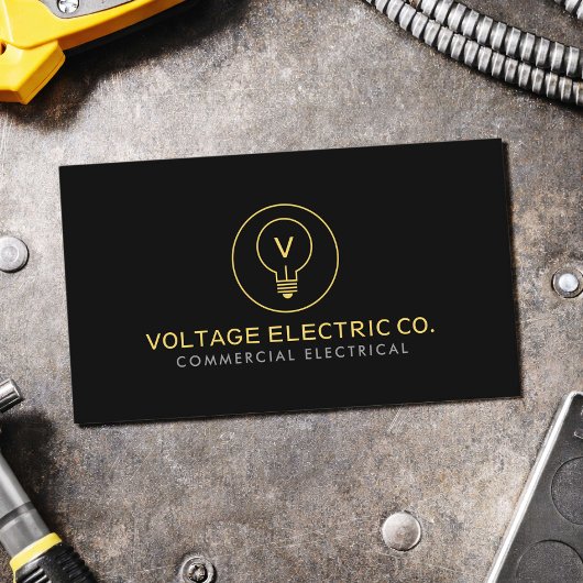 Commercial Electrician Professional Black Visitenkarte