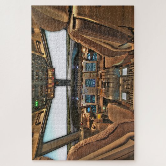 Commercial jet airliner cockpit background puzzle (Vertikal)