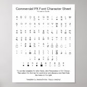 Commercial PX Font Character Sheet for Zazzle Poster (Vorne)