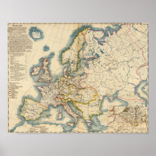 Commerciale Industrial Map of Europe Poster