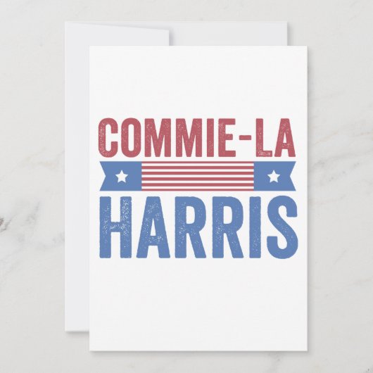 Commie-La Harris 2024 Funny Anti Kamala Harris Dankeskarte (Vorderseite)