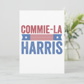 Commie-La Harris 2024 Funny Anti Kamala Harris Dankeskarte (Stehend Vorderseite)