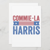 Commie-La Harris 2024 Funny Anti Kamala Harris Dankeskarte (Vorne/Hinten)
