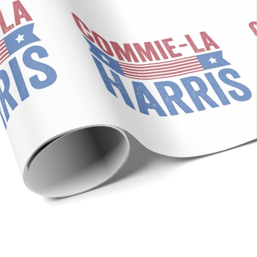 Commie-La Harris 2024 Funny Anti Kamala Harris Geschenkpapier (Rolleneckpunkt)