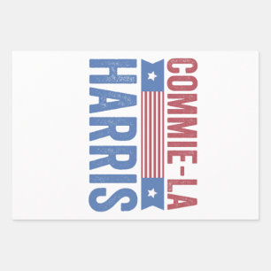 Commie-La Harris 2024 Funny Anti Kamala Harris Geschenkpapier Set