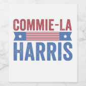 Commie-La Harris 2024 Funny Anti Kamala Harris Weinetikett (Einzelnes Label)