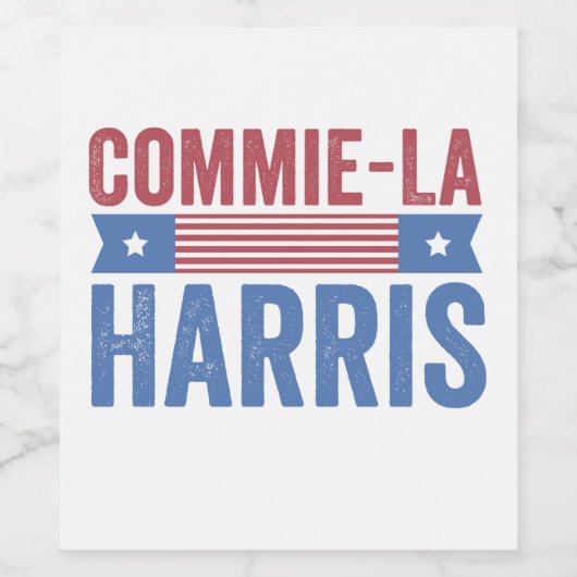 Commie-La Harris 2024 Funny Anti Kamala Harris Weinetikett (Einzelnes Label)