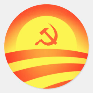 Commieobama-Logo-runder Aufkleber