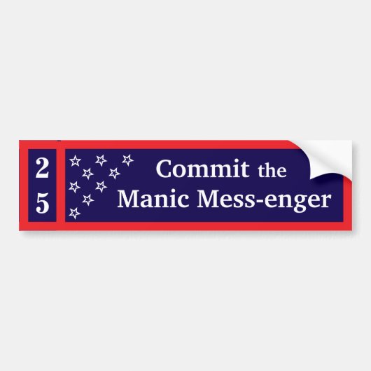 Commit the Manic Mess-enger Bumper Sticker Autoaufkleber (Vorne)