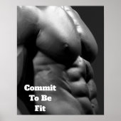 Commit to be Fit Gym Wall & Fitness Poster - Abs. (Vorne)