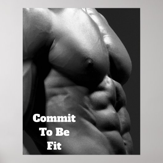 Commit to be Fit Gym Wall & Fitness Poster - Abs. (Vorne)