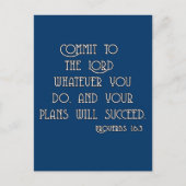 Commit to the Lord Bible Quote Tshirts Postkarte (Vorderseite)