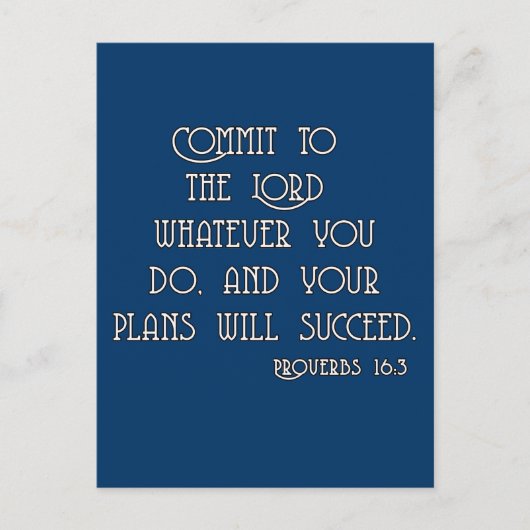 Commit to the Lord Bible Quote Tshirts Postkarte (Vorderseite)