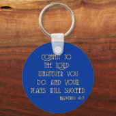 Commit to the Lord Bible Quote Tshirts Schlüsselanhänger (Vorderseite)