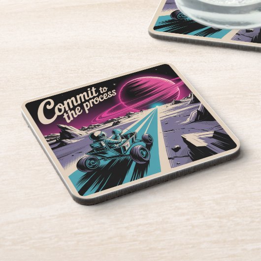 Commit To The Process Getränkeuntersetzer (Linke Seite)