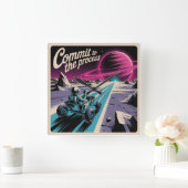 Commit To The Process Quadratische Wanduhr (Zuhause)