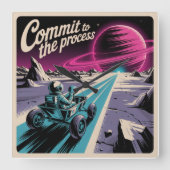 Commit To The Process Quadratische Wanduhr (Vorderseite)