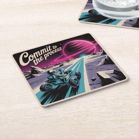 Commit To The Process Rechteckiger Pappuntersetzer (angewinkelt)