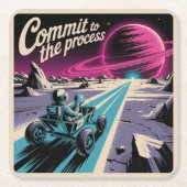 Commit To The Process Rechteckiger Pappuntersetzer (Vorderseite)