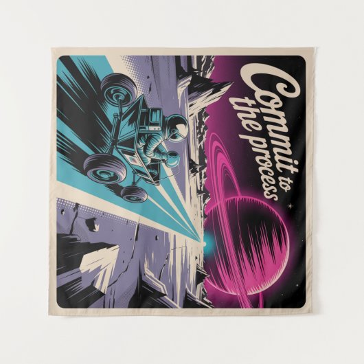 Commit To The Process Wandteppich (Vorderseite (Horizontal))