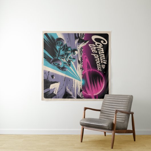 Commit To The Process Wandteppich (Beispiel (Horizontal))