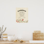 "Commitment Ceremony" Floral Wedding Certificate Poster (Küche)