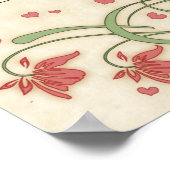 "Commitment Ceremony" Floral Wedding Certificate Poster (Ecke)