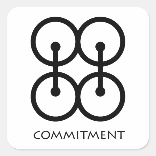 Commitment (Me Ware Wo) Adinkra Symbol Sticker (Vorderseite)
