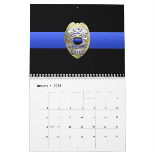 Commo 911 Dispatch Thin Blue Line-Kalender Kalender (Jan 2026)